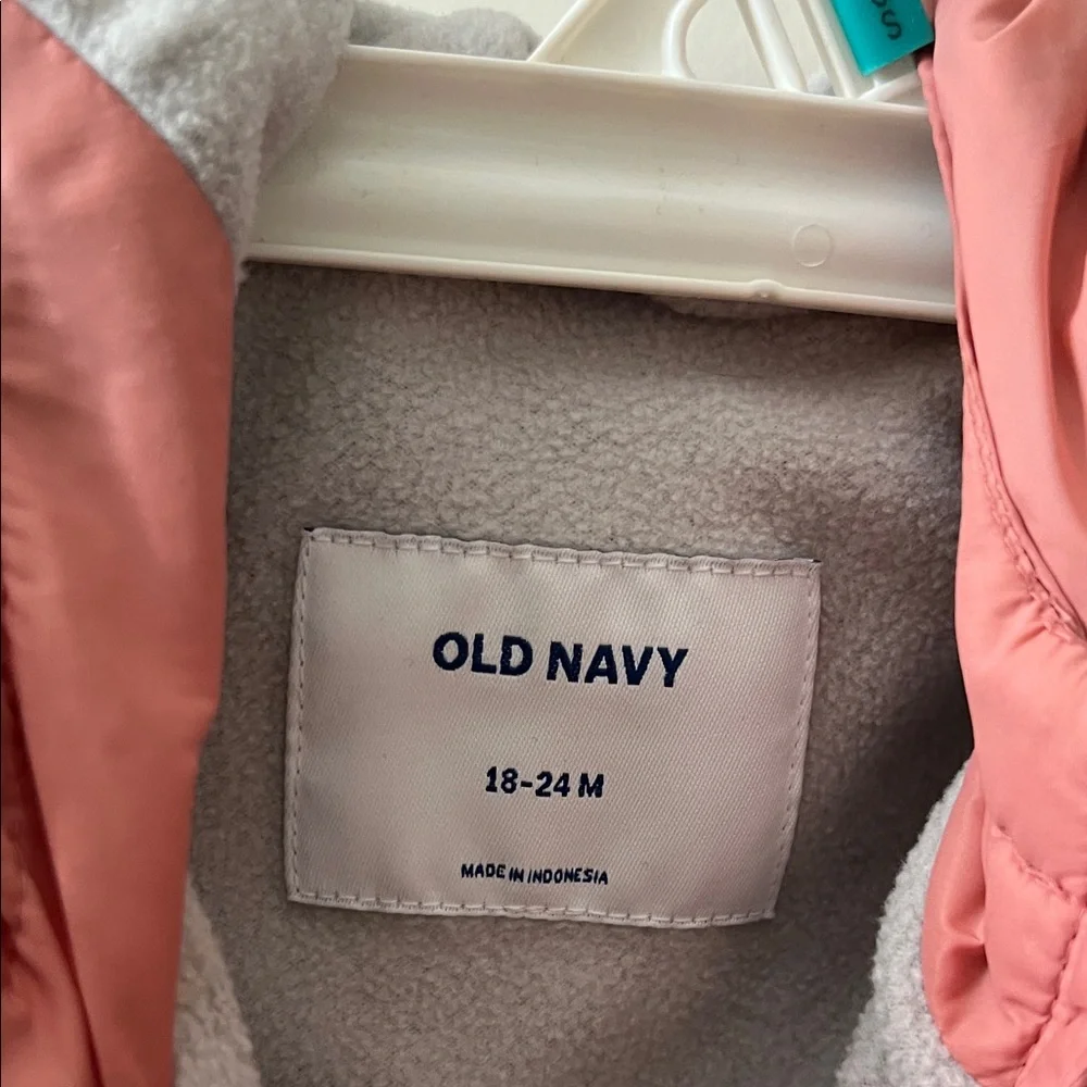 Old Navy 18-24M Kids Pink Water Resistant Zip Hooded Jacket